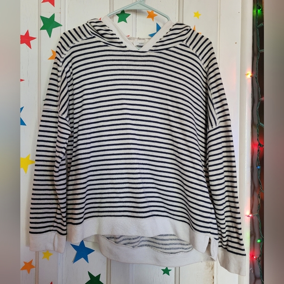 Lightweight Black And White Striped Hoodie - Picture 1 of 1